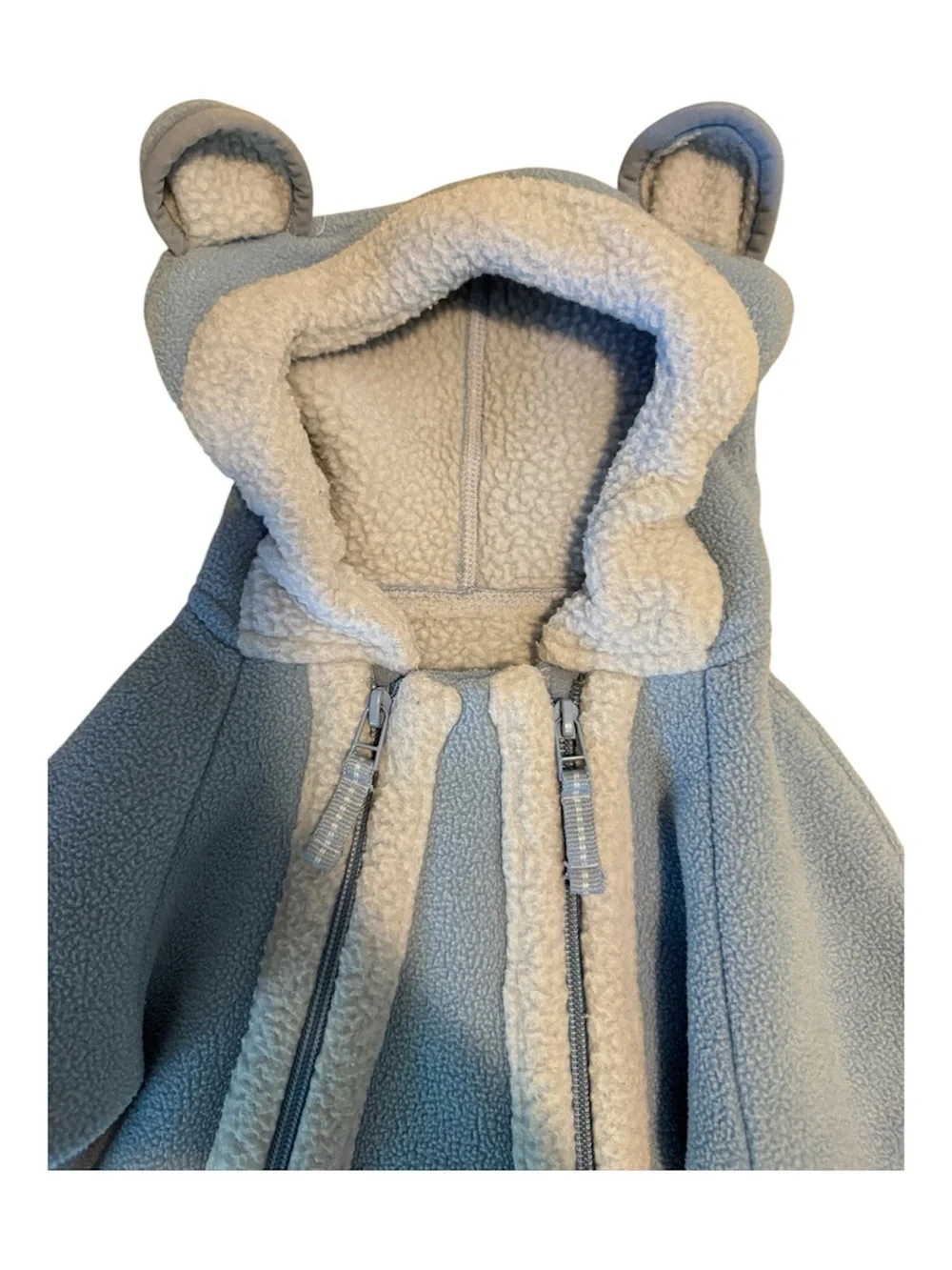 L.L.Bean Infant Baby Fleece Bear Ears Bunting Snowsuit 0-3 Months